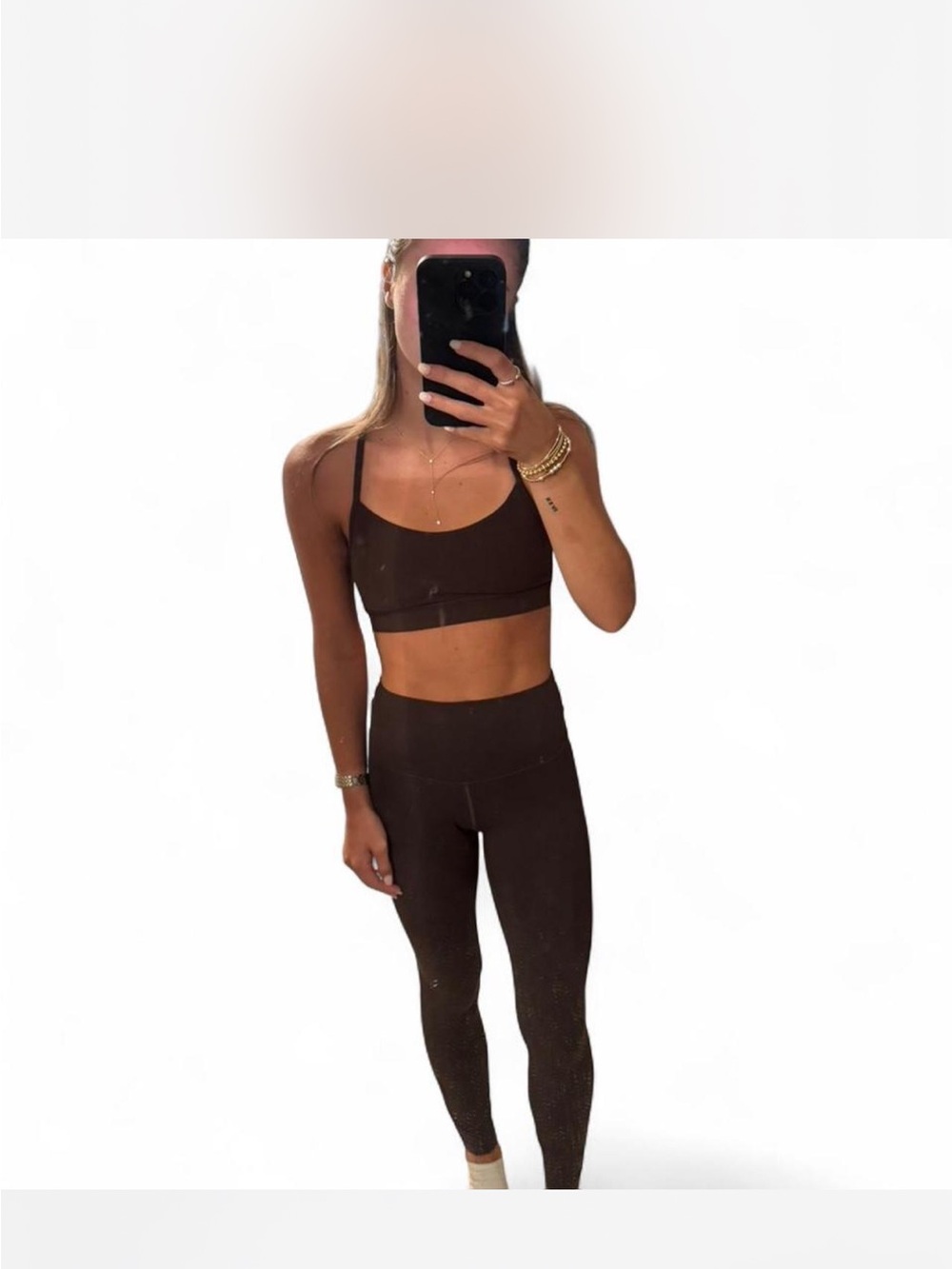 lululemon athletica Brown Leggings and Sports Bra Set